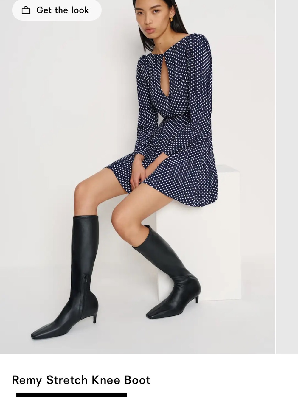 Reformation Black Remy Stretch Knee Boots